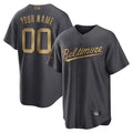 Custom B.Orioles All-Star Game Replica Charcoal Baseball Jerseys
