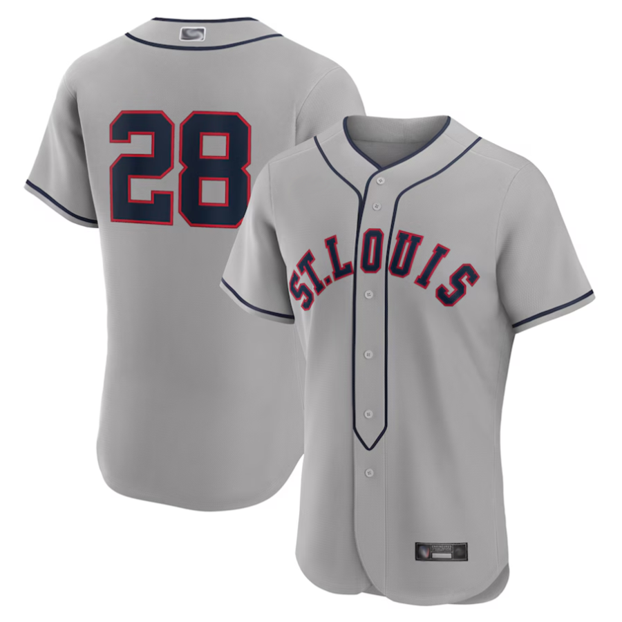 St.Louis Cardinals #28 Nolan Arenado Player Gray Rickwood Classic Baseball Jerseys